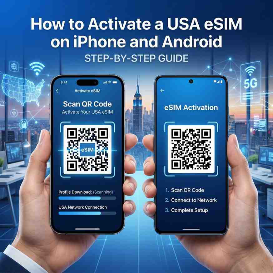 How to Activate a USA eSIM on iPhone and Android (Step-by-Step)