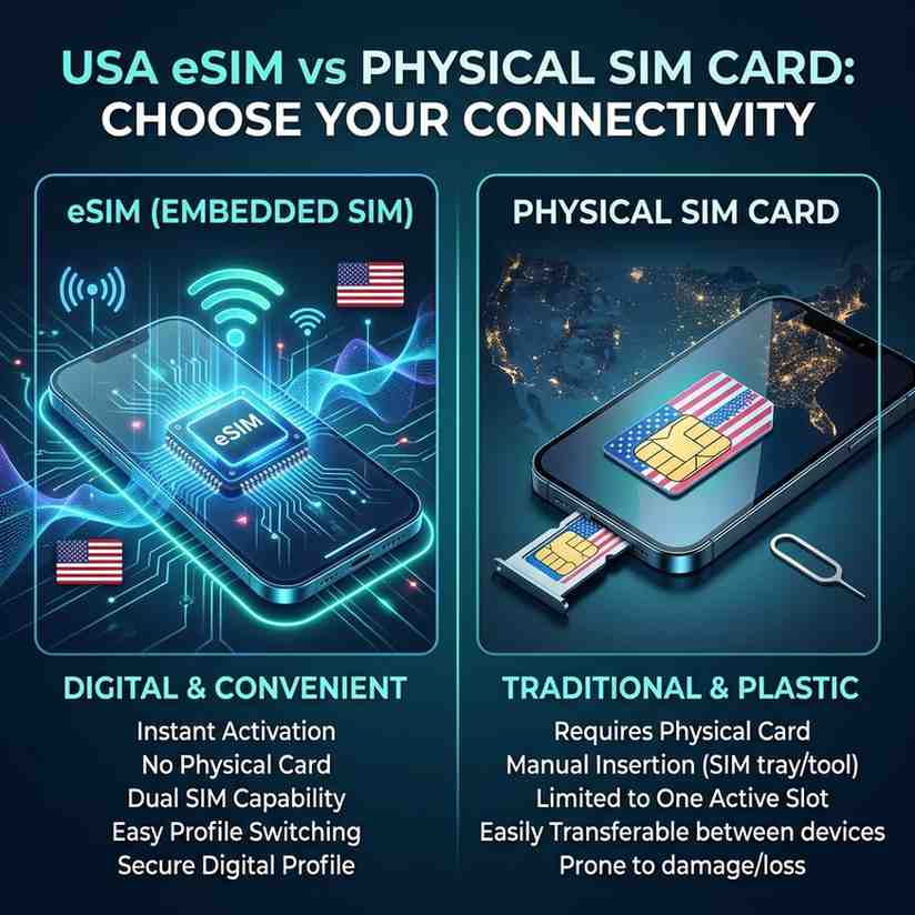 USA eSIM vs Physical SIM Card: Which One Should You Choose?